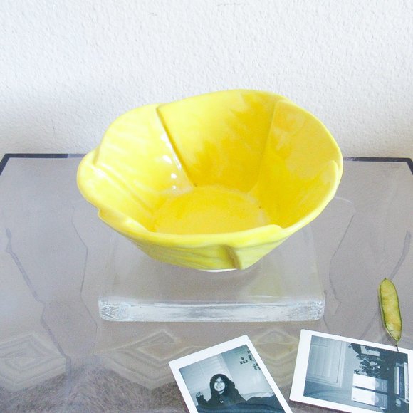 Sunny Yellow Handmade Ceramic Bowl Decorative Bowl Stylish Decor Retro Vintage - Picture 3 of 10